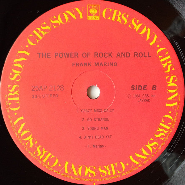 Frank Marino - The Power Of Rock And Roll (Vinyl, LP, Album) Near Mint (NM or M-) / Very Good (VG)