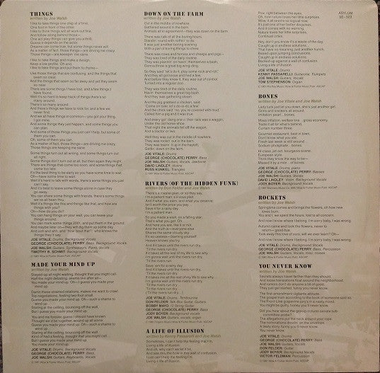 Joe Walsh - There Goes The Neighborhood (Vinyl, LP, Album) Very Good Plus (VG+) / Very Good Plus (VG+)