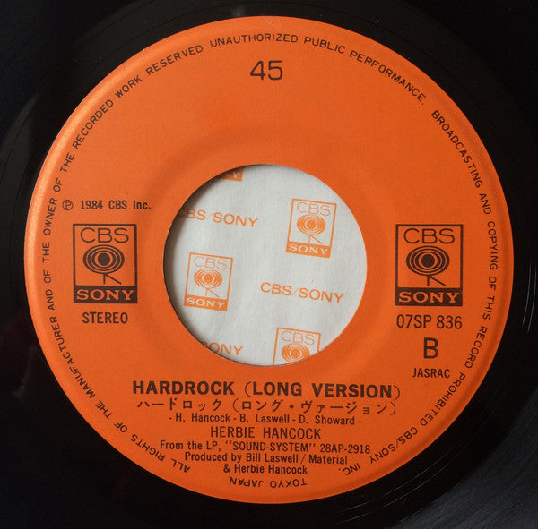 Herbie Hancock - Hardrock (Vinyl, 7", Single) Very Good Plus (VG+) / Very Good Plus (VG+)