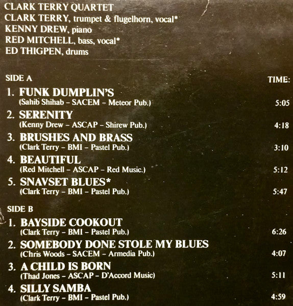 Clark Terry Quartet - Funk Dumplin's (Vinyl, LP, Album) Good Plus (G+) / Good Plus (G+)