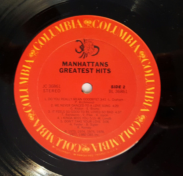 Manhattans - Greatest Hits (Vinyl, LP, Compilation, Stereo) Very Good (VG) / Very Good (VG)