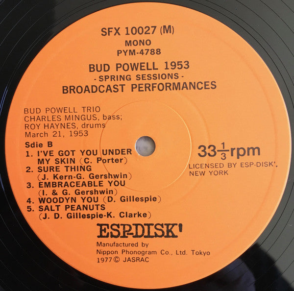 Bud Powell - 1953 Spring Sessions - Broadcast Performances (Vinyl, ...
