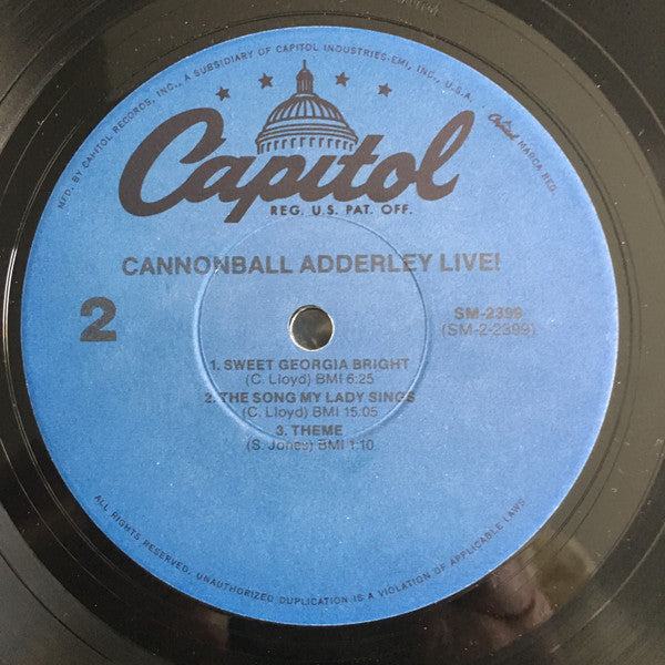 Cannonball Adderley - Live! (Vinyl, LP, Album, Reissue) Very Good (VG) / Very Good (VG)