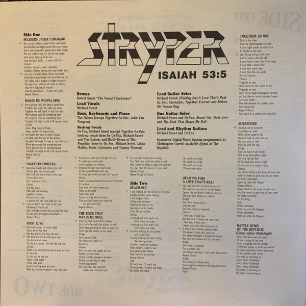 Stryper - Soldiers Under Command (Vinyl, LP, Album, Stereo)