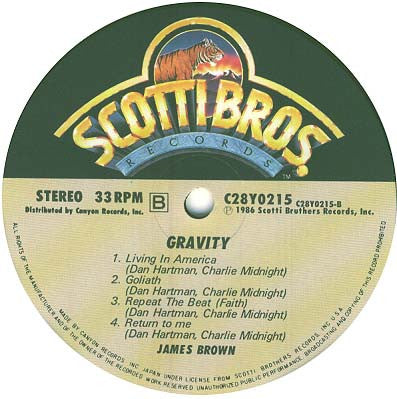 James Brown - Gravity (Vinyl, LP, Album, Stereo) Very Good Plus (VG+) / Very Good (VG)