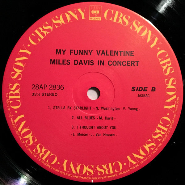 Miles Davis - My Funny Valentine - Miles Davis In Concert (Vinyl, L...