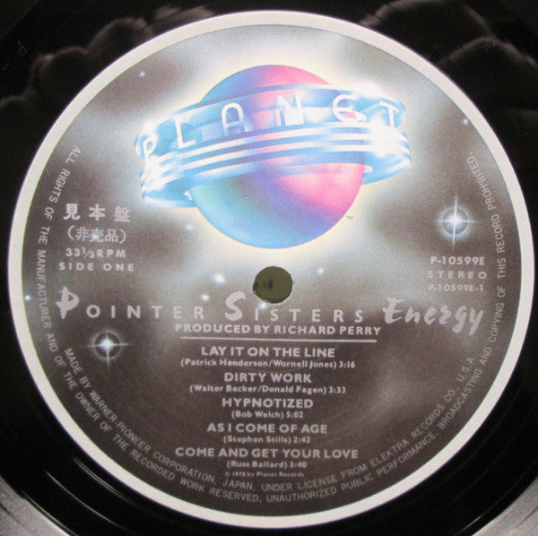 Pointer Sisters - Energy (Vinyl, LP, Album, Promo) Very Good (VG) / Good Plus (G+)