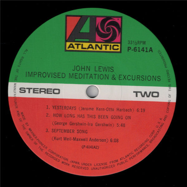 John Lewis (2) - Improvised Meditations & Excursions (Vinyl, LP, Al...