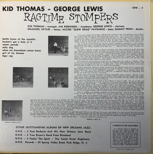 Kid Thomas - George Lewis Ragtime Stompers - Kid Thomas - George Lewis Ragtime Stompers (Vinyl, LP) Very Good (VG) / Very Good (VG)