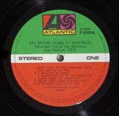Ray Bryant - Alone At Montreux (Vinyl, LP, Album, Stereo) Good Plus (G+) / Good (G)