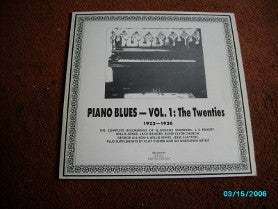Various - Piano Blues - Vol.1: The Twenties (Vinyl, LP, Compilation, Limited Edition) Very Good (VG) / Very Good Plus (VG+)