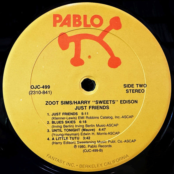 Zoot Sims - Just Friends (Vinyl, LP, Album, Reissue, Remastered, Stereo) Very Good Plus (VG+) / Very Good (VG)