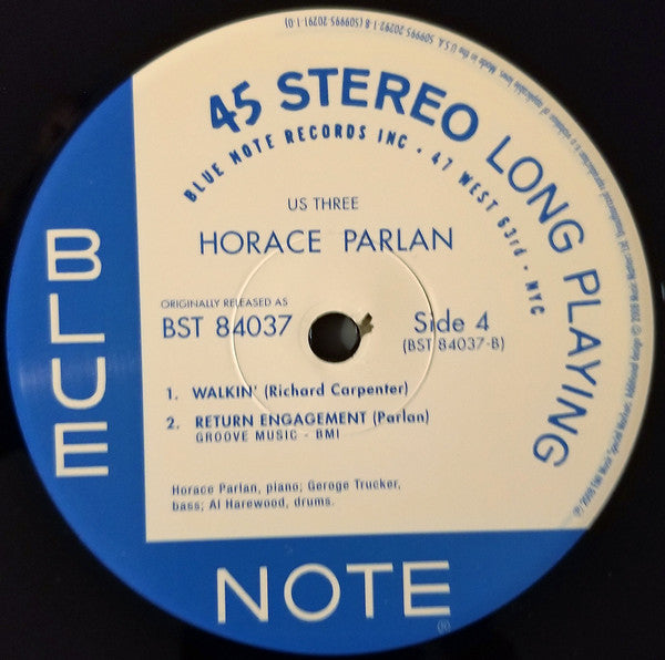 Horace Parlan - Us Three (2xVinyl, 12", 45 RPM, Album, Limited Edition, Numbered, Reissue, Remastered) Very Good Plus (VG+) / Very Good Plus (VG+)