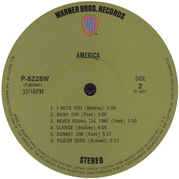 America (2) - America (Vinyl, LP, Album)