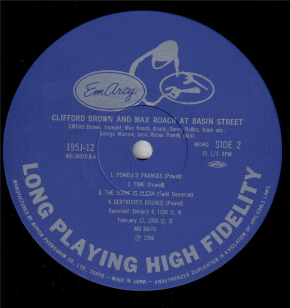 Clifford Brown And Max Roach - At Basin Street (Vinyl, LP, Album, R...