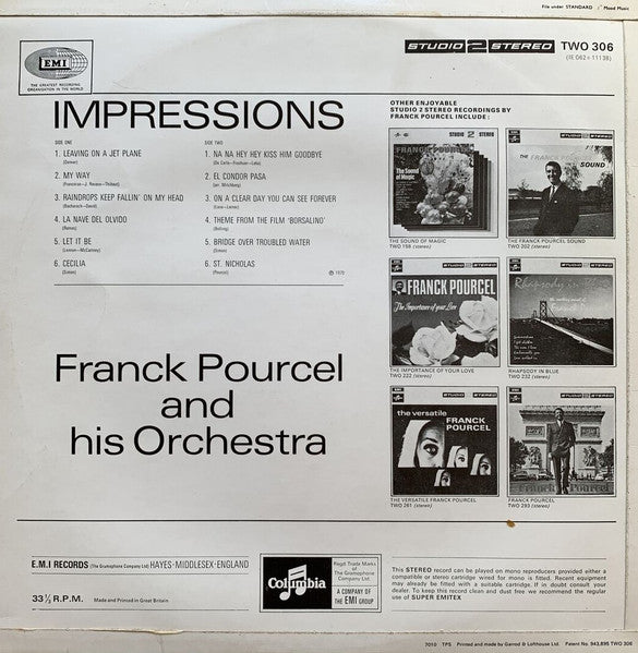 Franck Pourcel Et Son Grand Orchestre - Impressions (Vinyl, LP, Album) Very Good Plus (VG+) / Good Plus (G+)