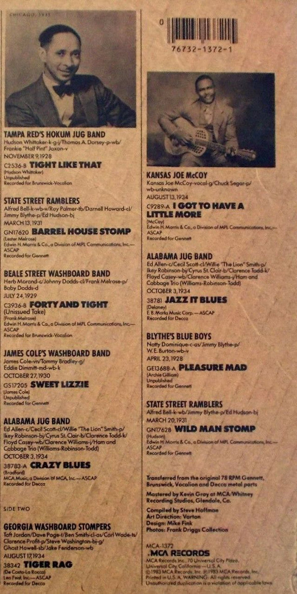 Various - Jazzy Jugs And Washboards (Vinyl, LP, Compilation) Very Good (VG) / Very Good (VG)