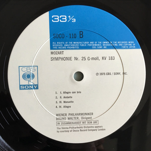 Wolfgang Amadeus Mozart - Symphonies 40 & 25 (1952 & 1956) (Vinyl, LP, Album, Mono) Near Mint (NM or M-) / Very Good Plus (VG+)