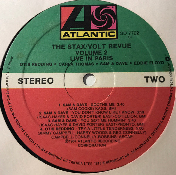 Various - The Stax / Volt Revue, Volume 2, Live In Paris (Vinyl, LP, Album, Stereo, Repress) Very Good (VG) / Very Good (VG)
