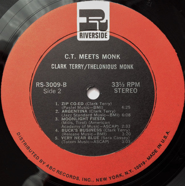 Clark Terry - CT Meets Monk (Vinyl, LP, Album, Reissue, Remastered, Stereo) Good Plus (G+) / Very Good (VG)