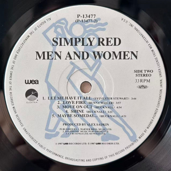 Simply Red - Men And Women (Vinyl, LP, Album) Very Good Plus (VG+) / Very Good Plus (VG+)