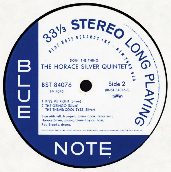 The Horace Silver Quintet - Doin' The Thing - At The Village Gate (Vinyl, LP, Album, Stereo, Reissue, Limited Edition) Near Mint (NM or M-) / Near Mint (NM or M-)