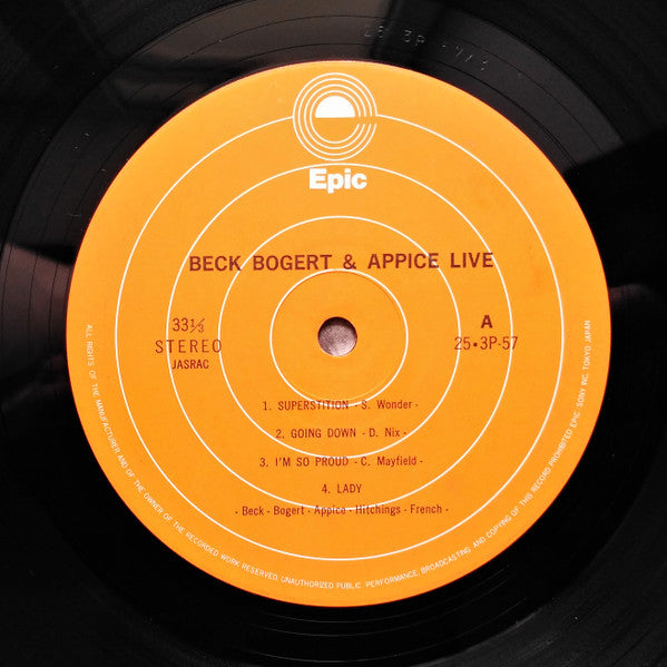 Beck, Bogert & Appice - Beck, Bogert & Appice Live (Vinyl, LP, Album, Reissue) Very Good Plus (VG+) / Very Good (VG)