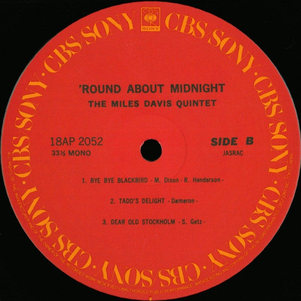 Miles Davis - 'Round About Midnight (Vinyl, LP, Album, Mono, Reissue) Very Good Plus (VG+) / Good Plus (G+)