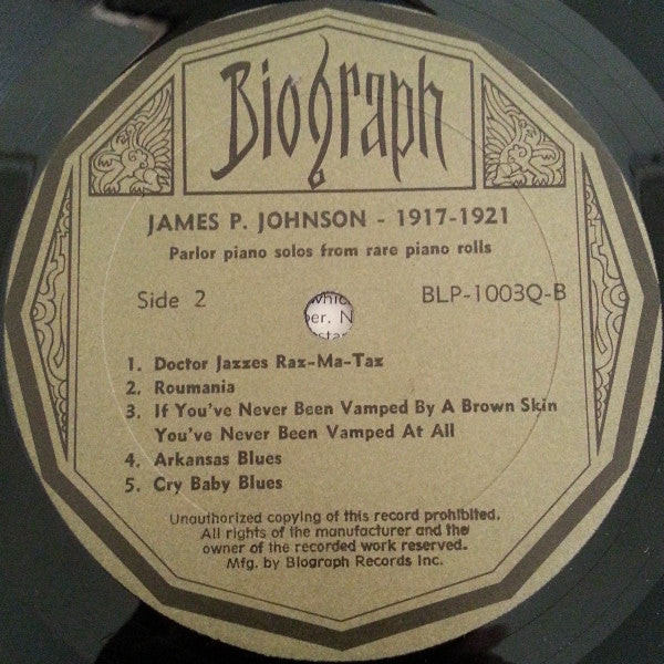 James Price Johnson - 1917-21 (Vinyl, LP, Compilation) Very Good (VG) / Very Good Plus (VG+)