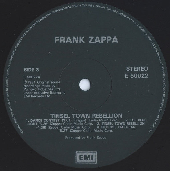 Frank Zappa - Tinseltown Rebellion (2xVinyl, LP, Album, Remastered) Very Good Plus (VG+) / Very Good Plus (VG+)