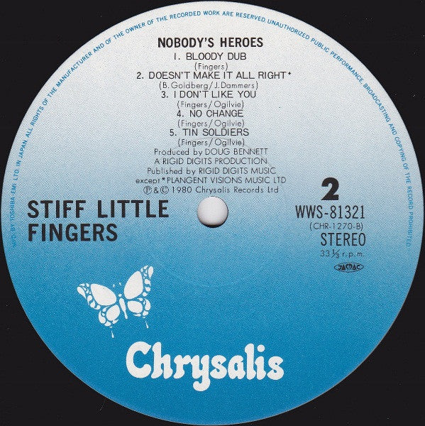 Stiff Little Fingers - Nobody's Heroes (Vinyl, LP, Album) Good Plus (G+) / Very Good (VG)