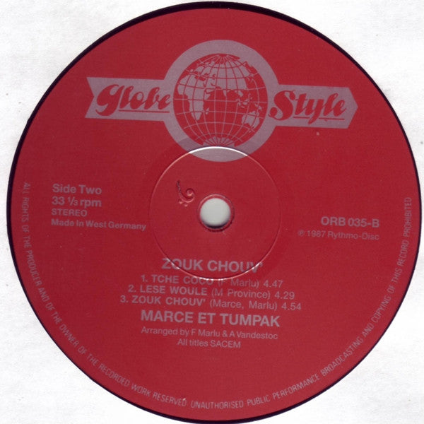 Marcé & Toumpak - Zouk Chouv' (Vinyl, LP, Album, Reissue) Very Good Plus (VG+) / Very Good Plus (VG+)