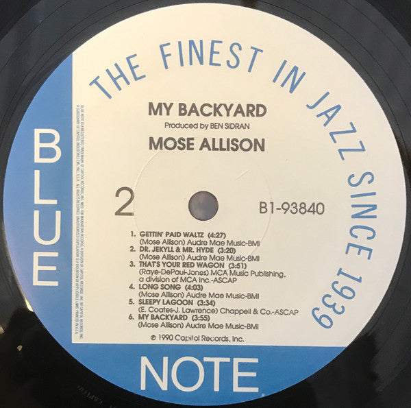 Mose Allison - My Backyard (Vinyl, LP, Album, Stereo) Very Good Plus (VG+) / Very Good (VG)