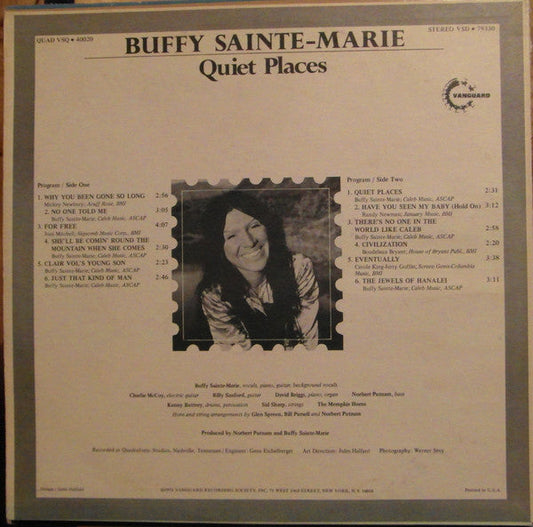 Buffy Sainte-Marie - Quiet Places (Vinyl, LP, Album) Very Good Plus (VG+) / Very Good (VG)