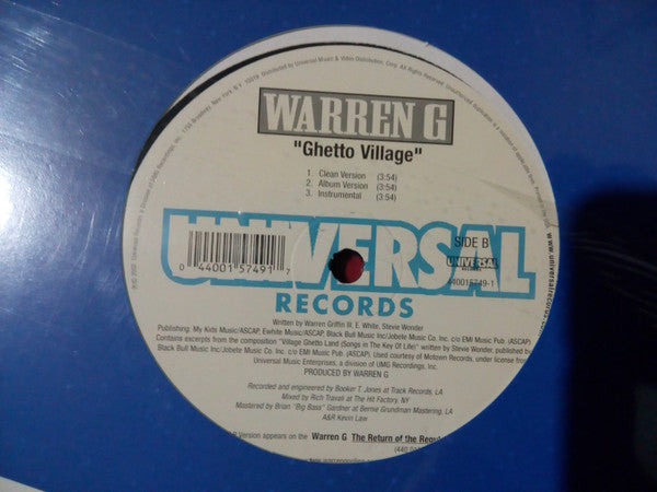 Warren G - Ghetto Village (Vinyl, 12", Single, 33 ⅓ RPM) Very Good (VG) / Very Good (VG)