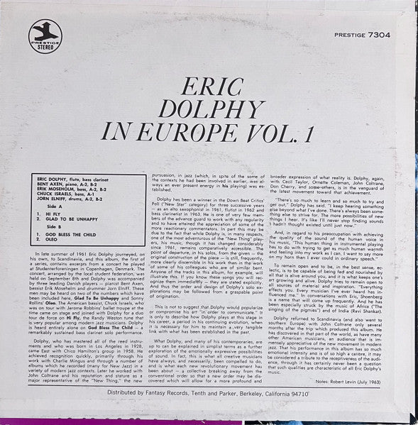 Eric Dolphy - In Europe, Vol. 1 (Vinyl, LP, Album, Reissue, Stereo)