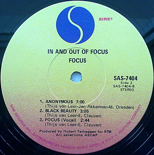 Focus (2) - In And Out Of Focus (Vinyl, LP, Album, Reissue) Very Good (VG) / Very Good (VG)