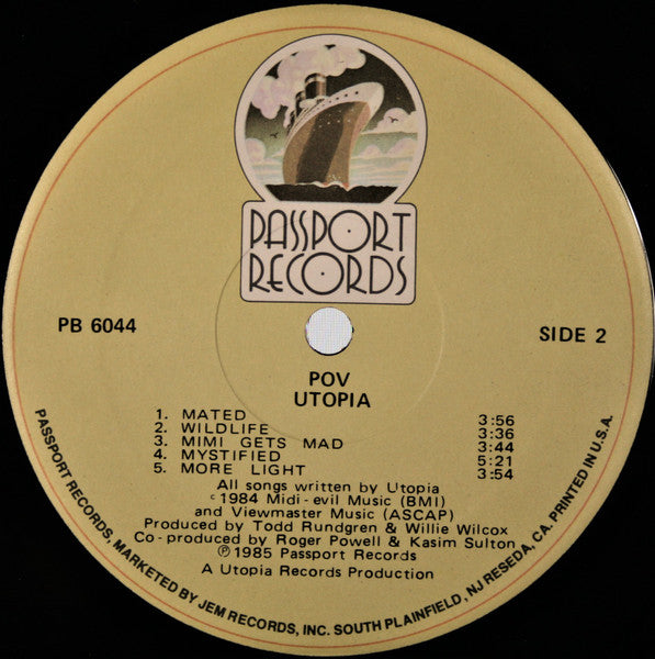 Utopia (5) - POV (Vinyl, LP, Album) Very Good Plus (VG+) / Very Good Plus (VG+)