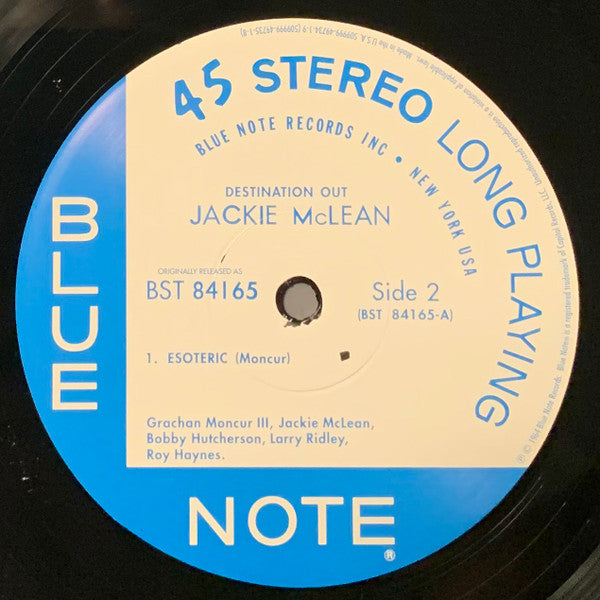 Jackie McLean - Destination... Out! (2xVinyl, 12", 45 RPM, Album, Limited Edition, Reissue, Remastered, Stereo) Very Good (VG) / Very Good Plus (VG+)