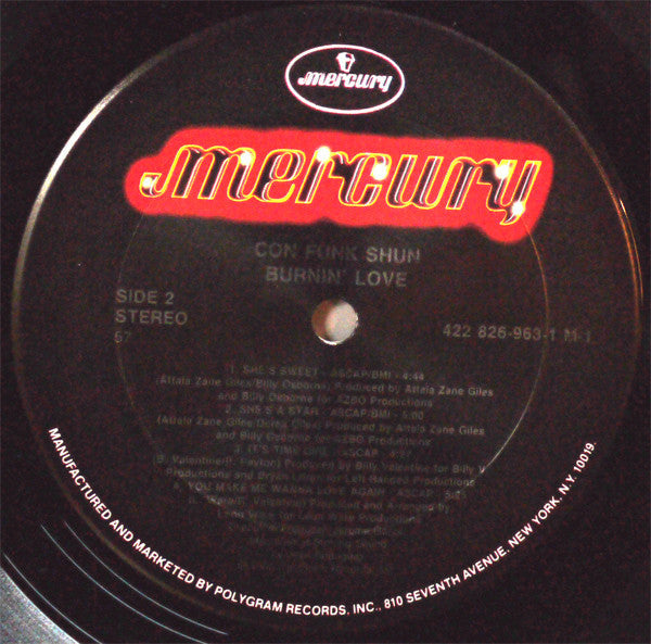 Con Funk Shun - Burnin' Love (Vinyl, LP, Album) Near Mint (NM or M-) / Good Plus (G+)