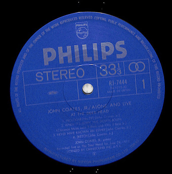 John Coates, Jr - Alone And Live At The Deer Head (Vinyl, LP, Album)