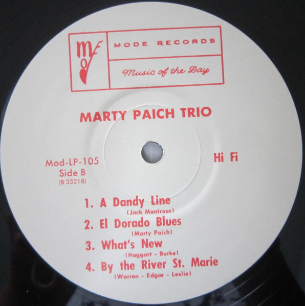 Marty Paich Trio - Marty Paich Trio (Vinyl, LP, Album, Reissue, Mono) Very Good Plus (VG+) / Very Good Plus (VG+)