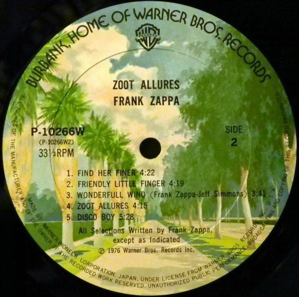 Frank Zappa - Zoot Allures (Vinyl, LP, Album) Very Good (VG) / Very Good (VG)