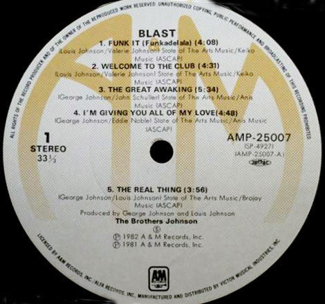 Brothers Johnson - Blast! (Vinyl, LP, Album)