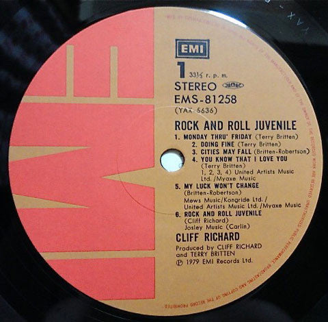 Cliff Richard - Rock 'N' Roll Juvenile (Vinyl, LP, Album)