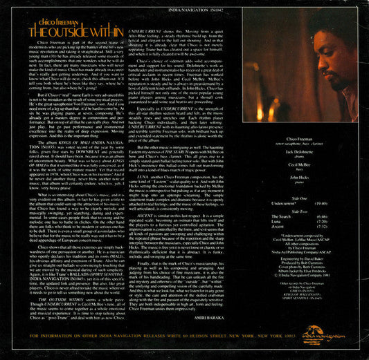 Chico Freeman - The Outside Within (Vinyl, LP, Album) Near Mint (NM or M-) / Very Good Plus (VG+)