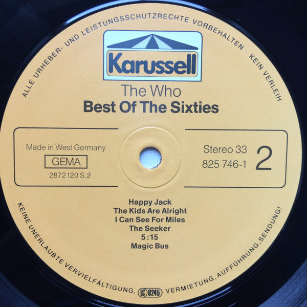 The Who - Best Of The Sixties (Vinyl, LP, Compilation) Near Mint (NM or M-) / Very Good (VG)