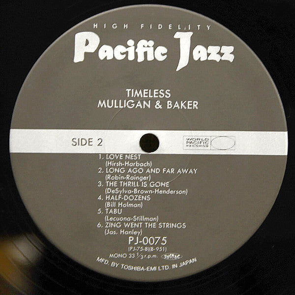 Gerry Mulligan - Timeless (Vinyl, LP, Compilation, Mono) Very Good Plus (VG+) / Very Good Plus (VG+)