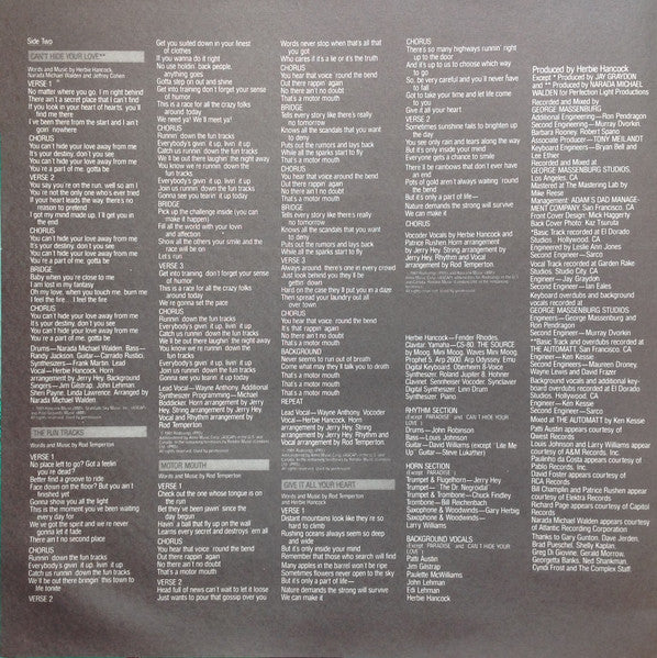 Herbie Hancock - Lite Me Up = ライト・ミー・アップ (Vinyl, LP, Album, Stereo) Very Good Plus (VG+) / Very Good Plus (VG+)