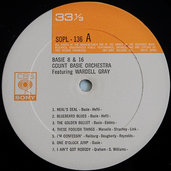 Count Basie Orchestra - Basie 8 & 16 (Vinyl, LP, Compilation, Mono) Very Good Plus (VG+) / Very Good Plus (VG+)